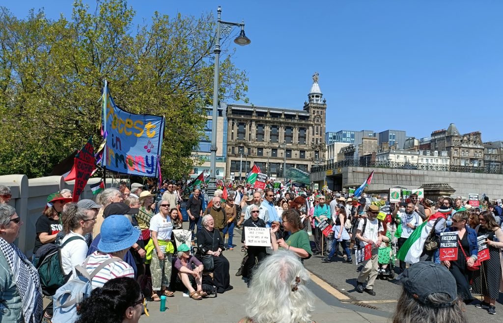PiH at the Palestine demo at the Mound