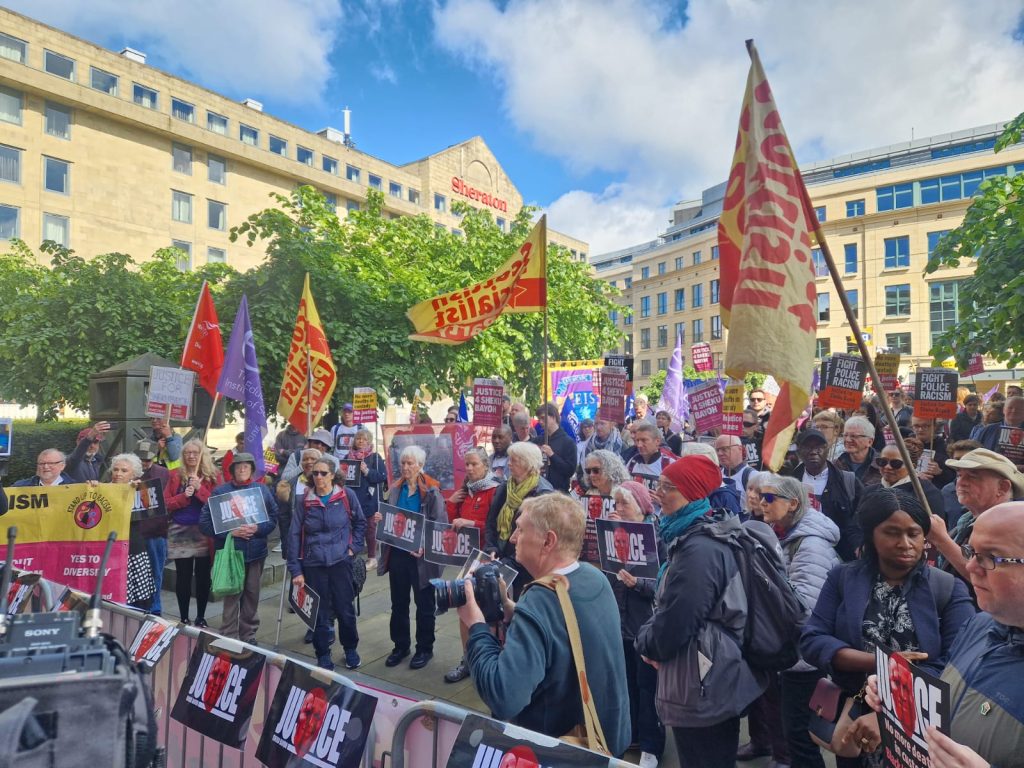PiH at Sheku Bayoh vigil 6 June 2024 just before singing for the family